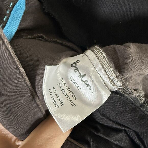 Boden Pants Women's 12L Solid Brown Flat Front Mid Rise Cotton Blend - Picture 6 of 9